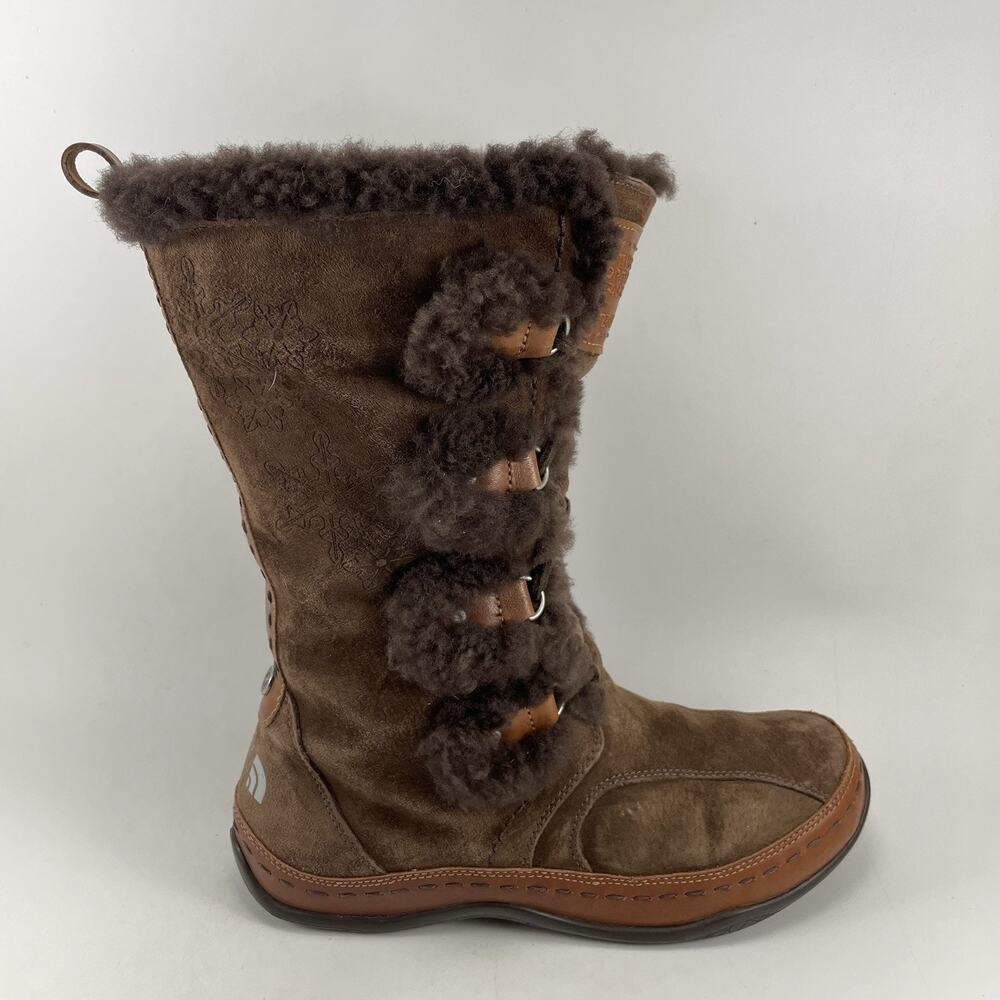The North Face Abby II Womens Size 8.5 Brown Suede Waterproof Winter Boots